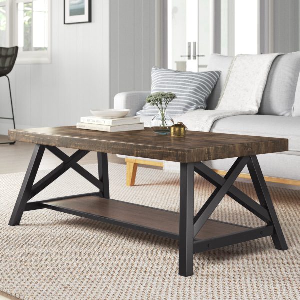 Isakson Trestle Farmhouse Coffee Table with Storage