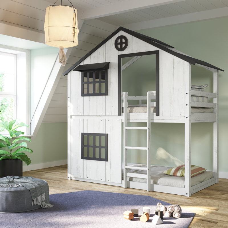 Modern Farmhouse Twin Over Twin Bunk Bed