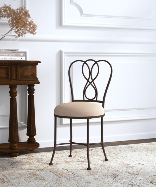 32.75” Tall Metal Vanity Stool by Charlton Home