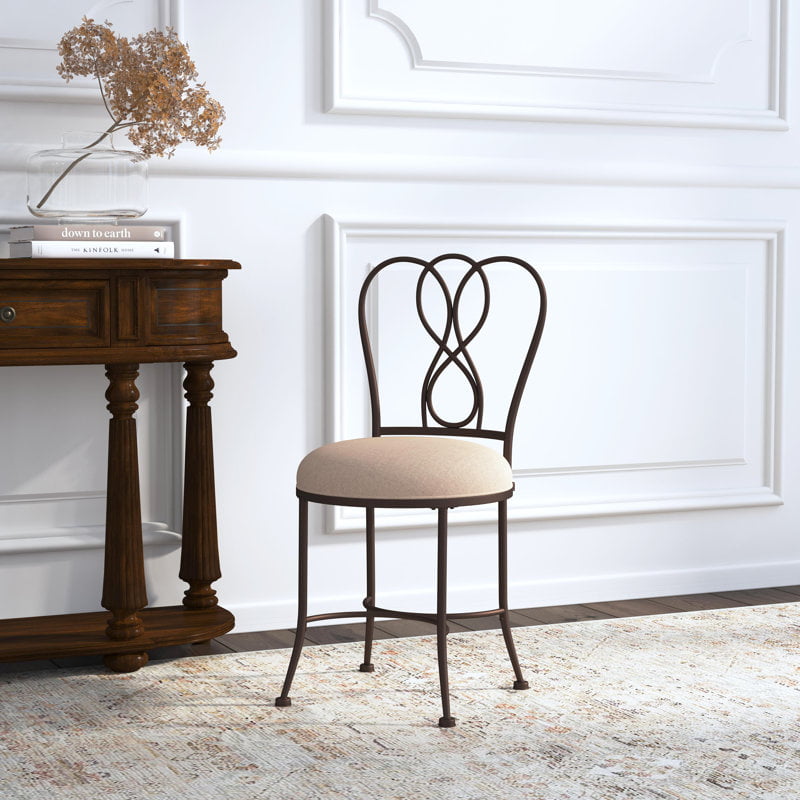 32.75” Tall Metal Vanity Stool by Charlton Home