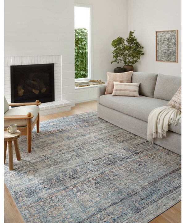 Billie Power Loom Performance Denim / Blush Rug