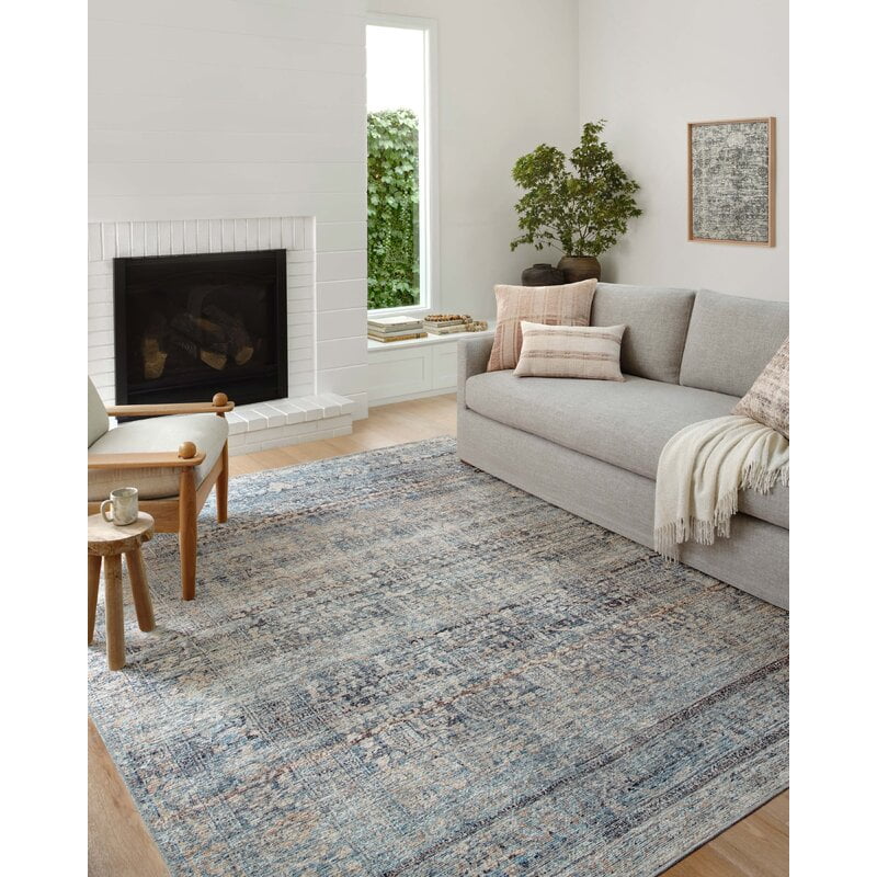 Billie Power Loom Performance Denim / Blush Rug
