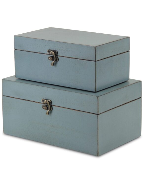 2 Piece Wood Latch Hook Lock Box Set