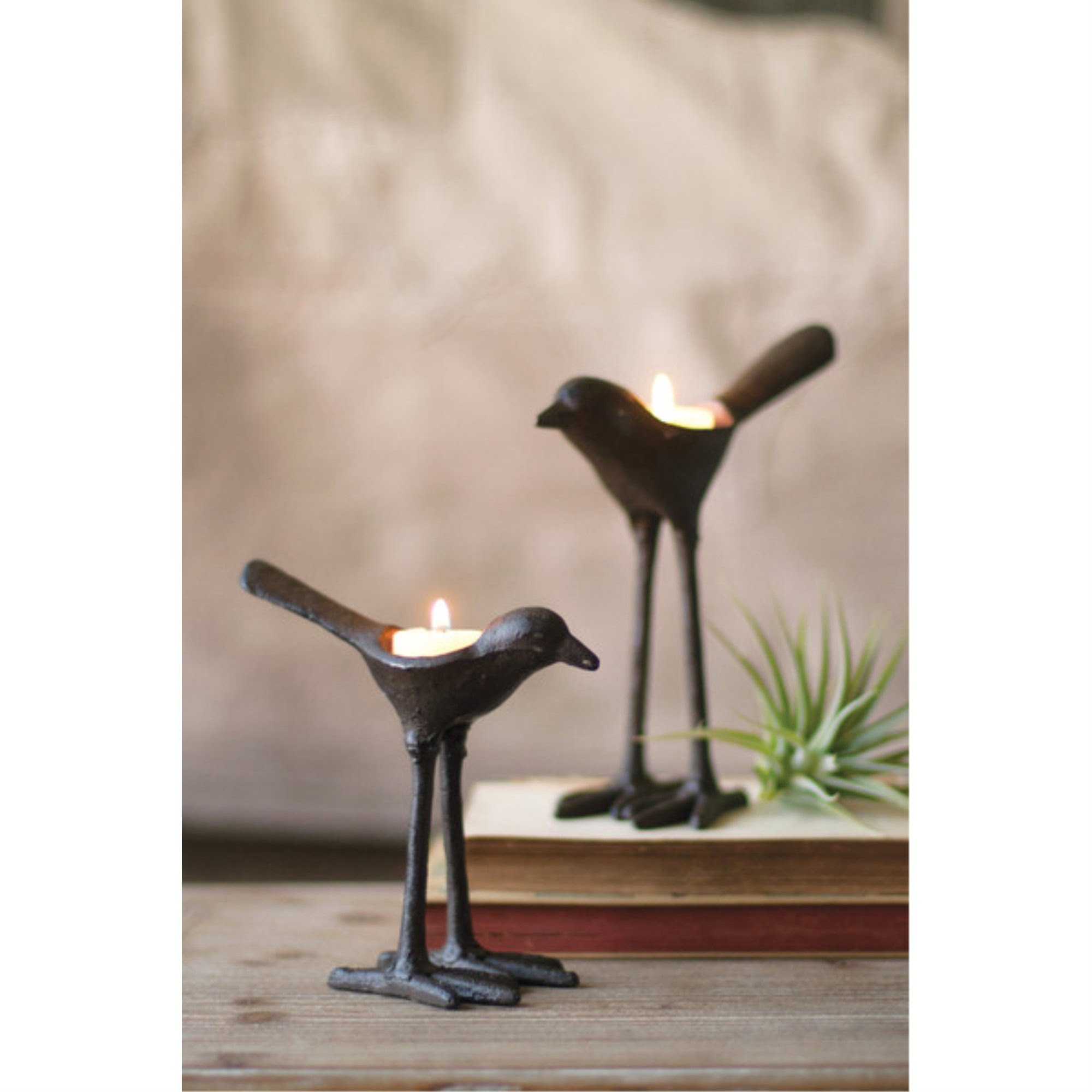 2 Piece Iron Tabletop Tealight Holder