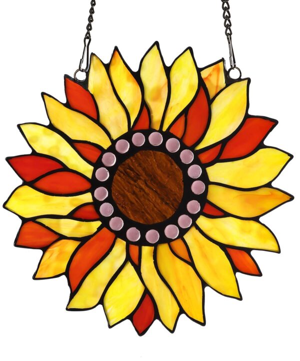 Sunflower Stained Glass Window Panel