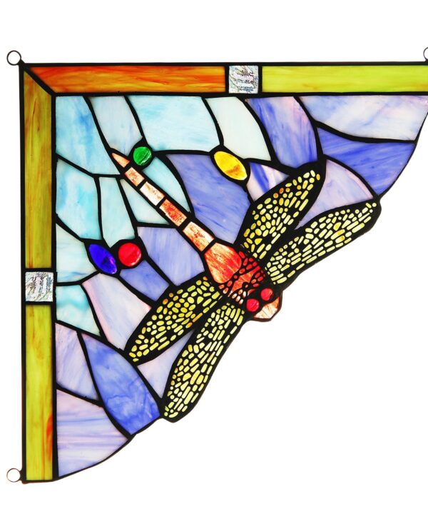 Dragonfly Tiffany-Glass Window Panel
