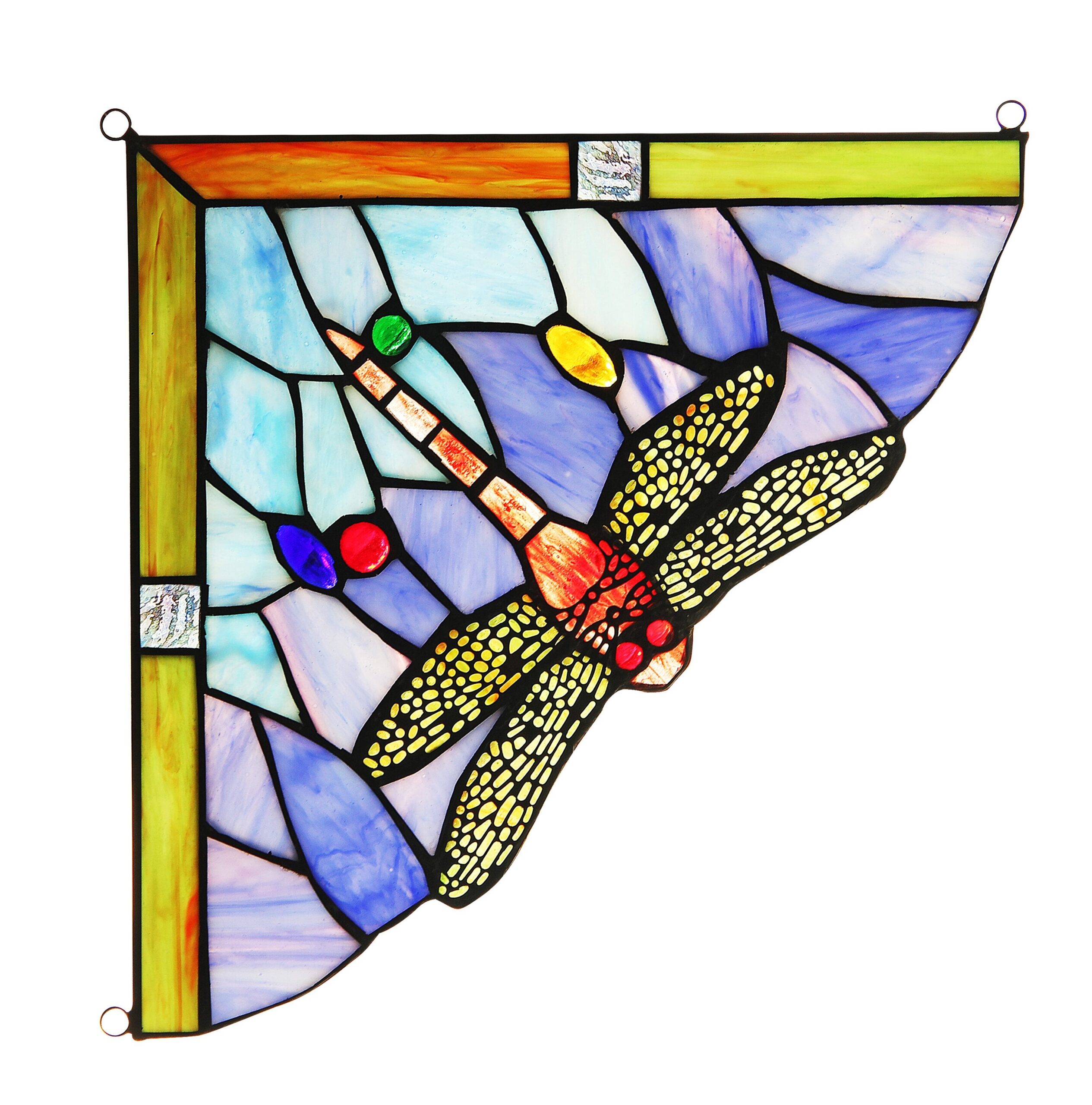 Dragonfly Tiffany-Glass Window Panel