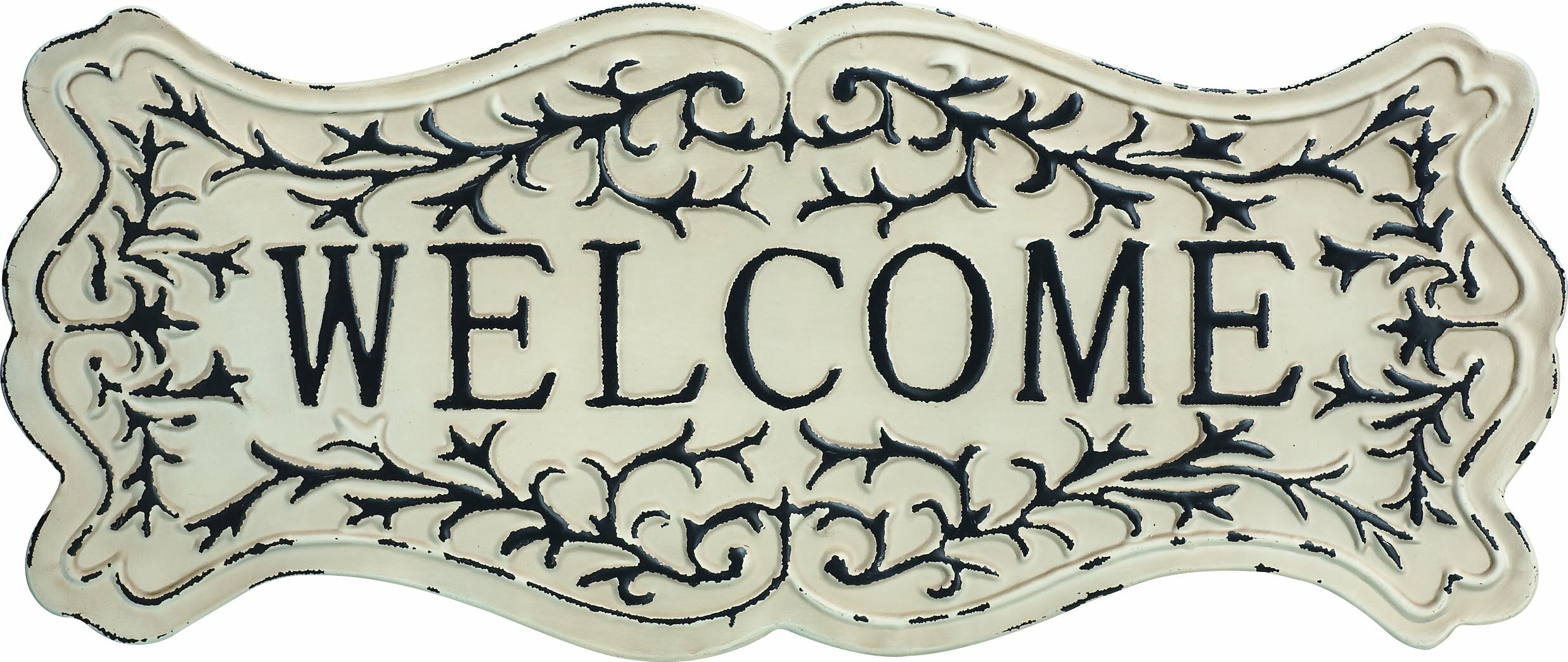 Kempner Metal White Welcome Sign Wall Decor