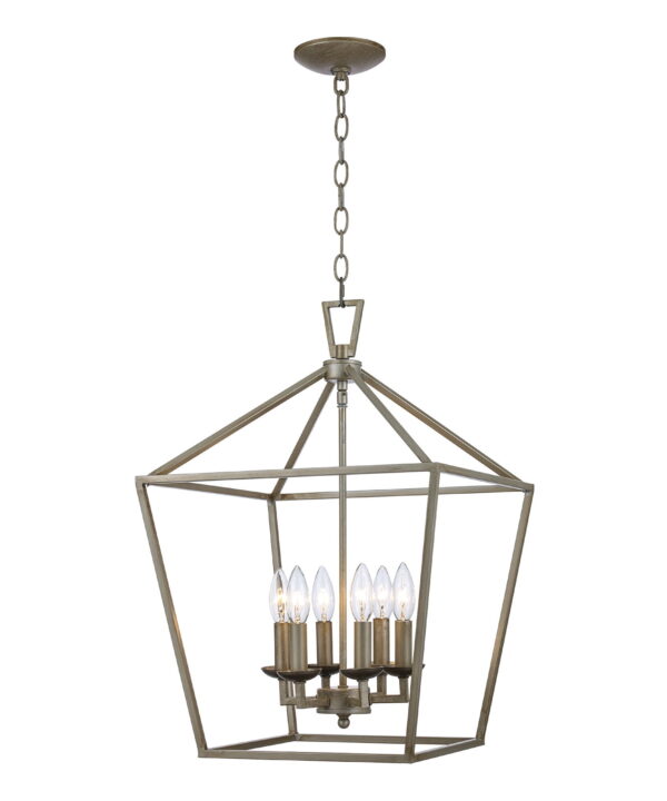 6 – Light Dimmable Lantern Geometric Chandelier