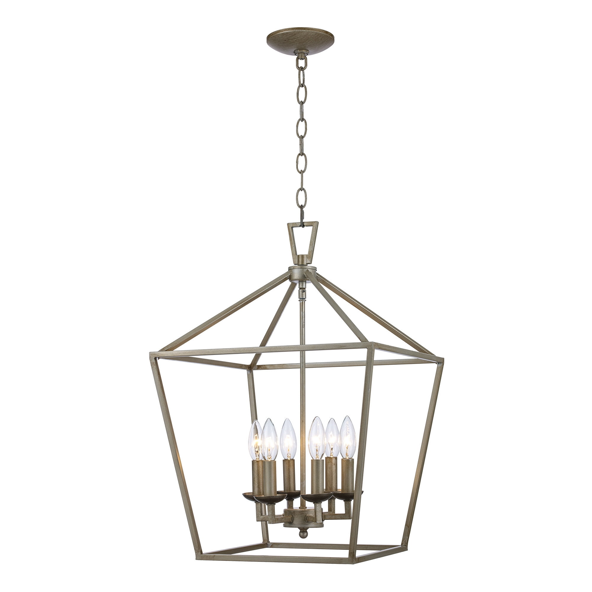 6 – Light Dimmable Lantern Geometric Chandelier