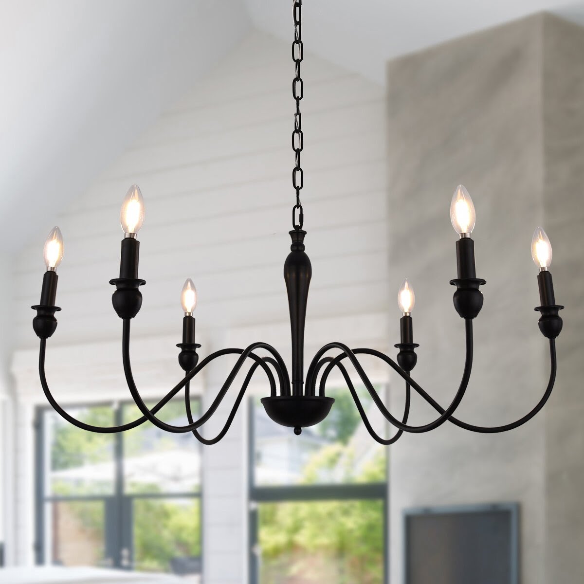 Emilyn 6-Light Farmhouse Dimmable Classic / Traditional Empire Chandeliers For Living Room