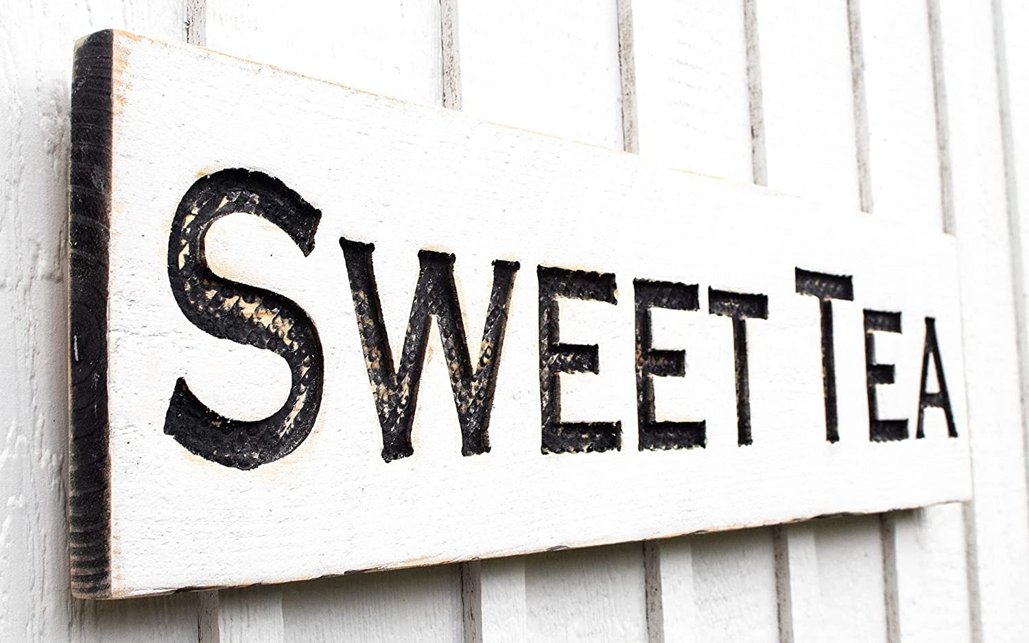 Sweet Tea Sign Horizontal – Carved (Available in 3 Sizes) Wood Board Rustic Arts Crafts Distressed Kitchen Farmhouse Style
