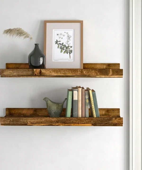 Aldred Fragoso 2 Piece Pine Solid Wood Floating Shelf (Set of 2)