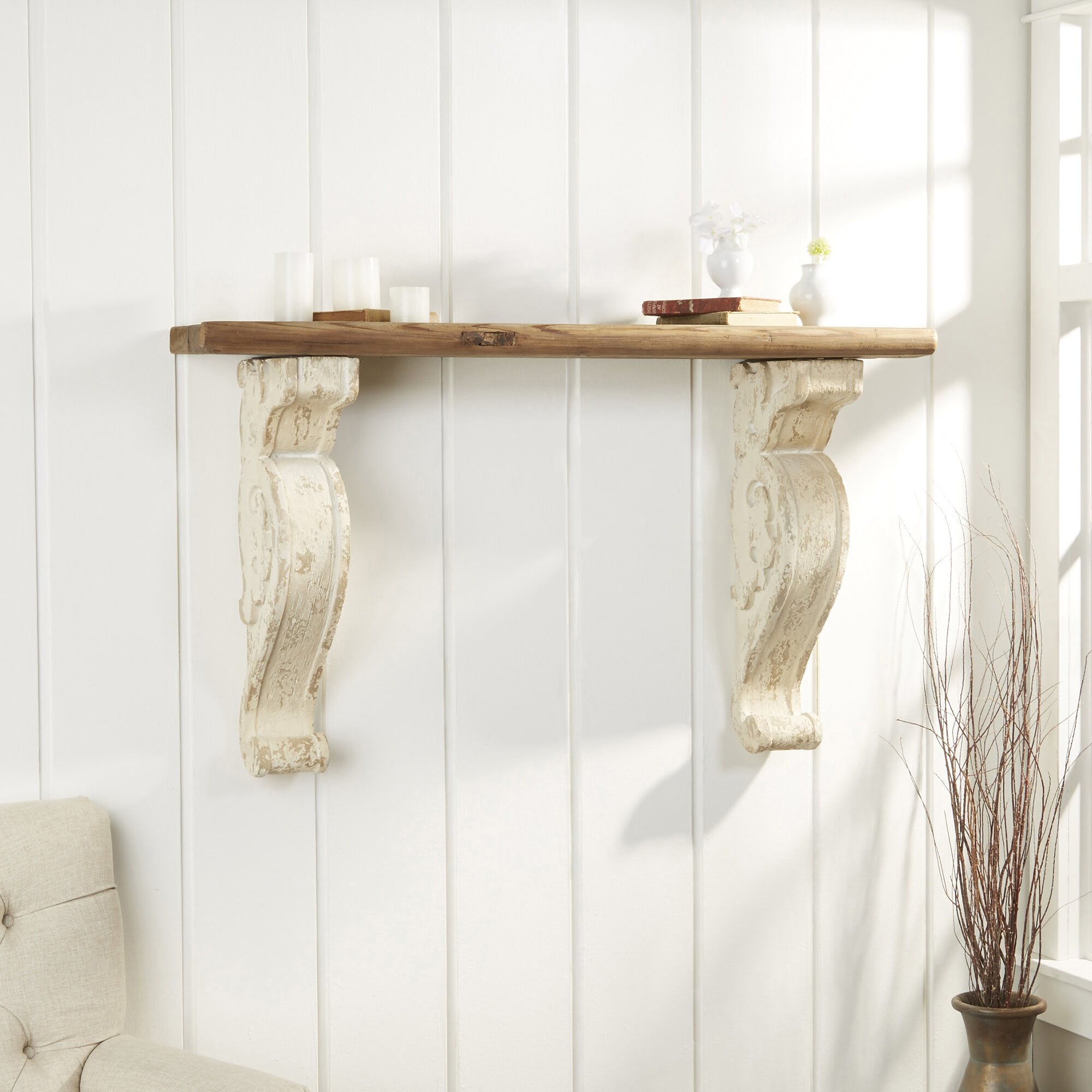 Lisabeth Fir Solid Wood Accent Shelf