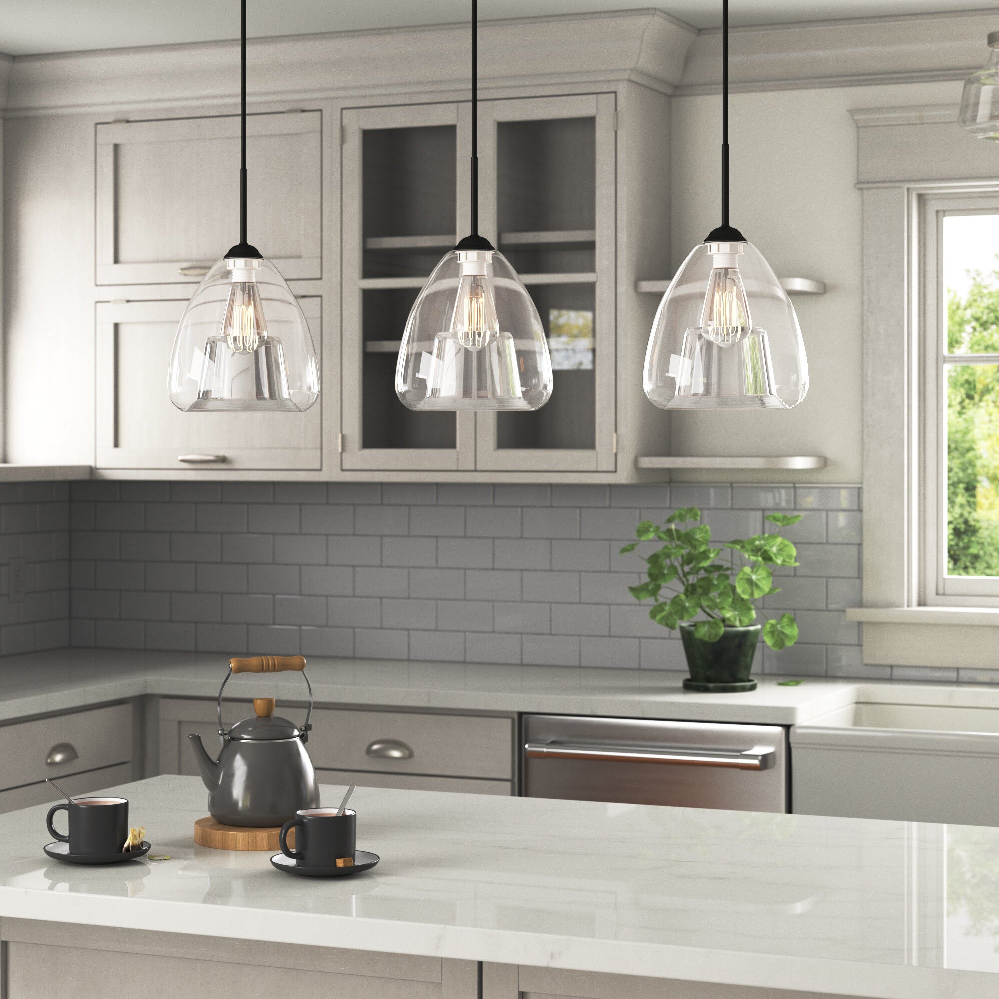 Keech 3 - Light Kitchen Island Bell Pendant