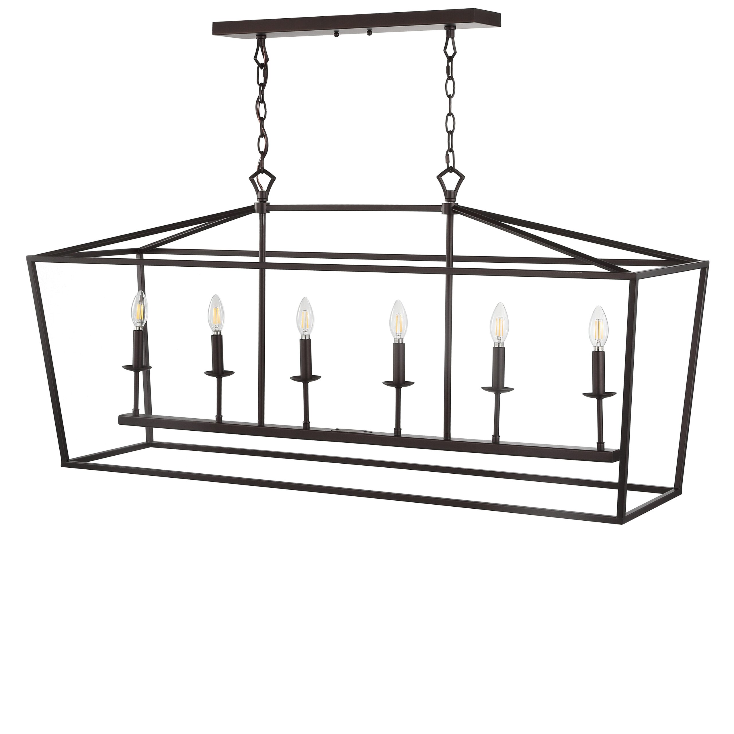 Joree 6 - Light Kitchen Island Linear Pendant