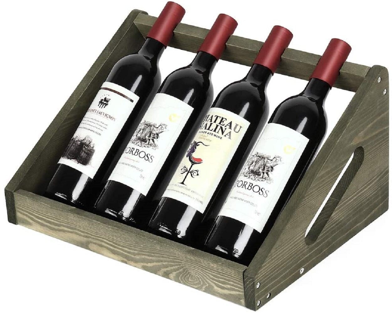 Mifflinville Solid Wood Tabletop Wine Bottle Rack