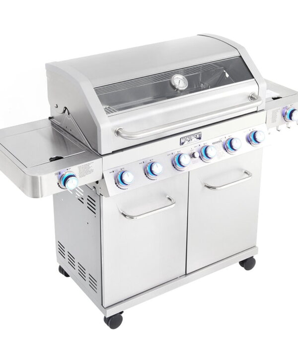 Monument Grills 6 – Burner Liquid Propane Infrared 96000 BTU Gas Grill with Side Burner and Cabinet