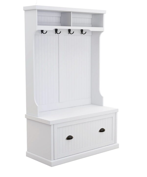 Aldwell 40'' Wide Hall Tree with Bench and Shoe Storage