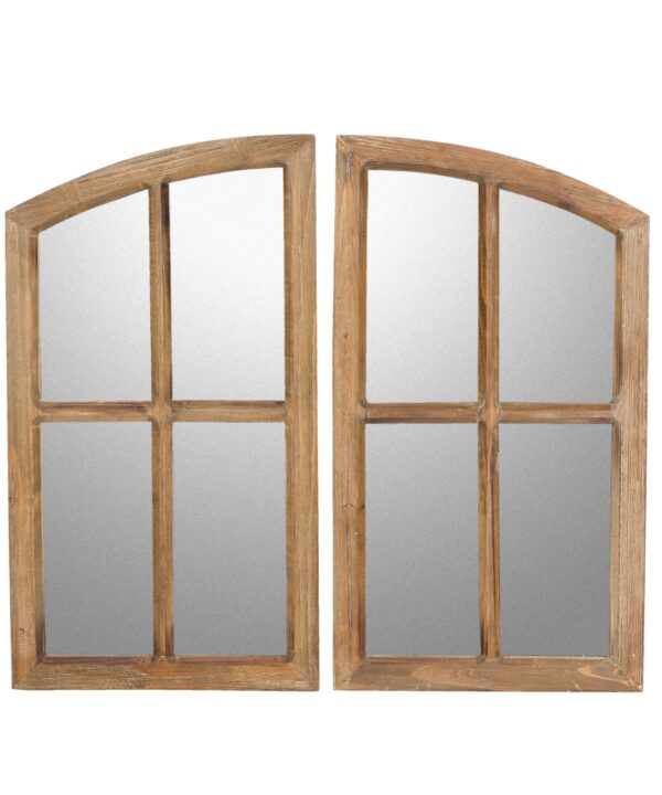 Kissena Window Pane Wood Wall Mirror