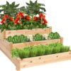 Best Choice Products 8x2ft Outdoor Wooden Raised Garden Bed Planter for Vegetables, Grass, Lawn, Yard - Natural