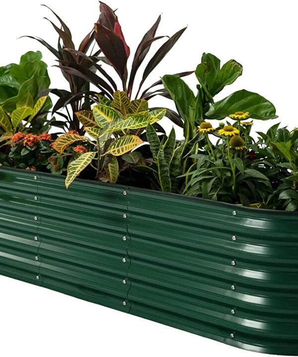 Vego garden Raised Garden Bed Kits, 17" Tall 9 in 1 8ft X 2ft Metal Raised Planter Bed for Vegetables Flowers Ground Planter