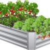 Land Guard Galvanized Raised Garden Bed Kit, Galvanized Planter Raised Garden Boxes Outdoor, Oval Large Metal Raised Garden Beds