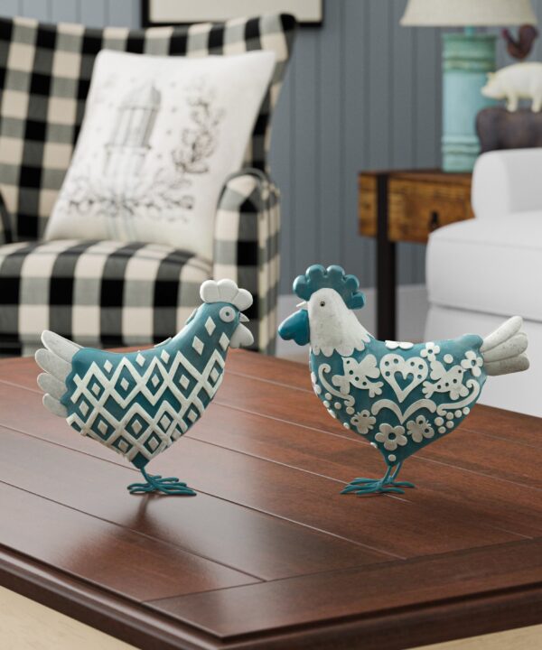 Sherlyn Farmhouse Chicken 2 Piece Figurine Set