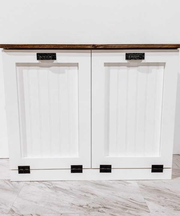 13 Gallons Solid Wood Open Farmhouse Trash Bin