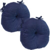 Sunnydaze Olefin Round Patio Seat Cushions - Set of 2 - Blue