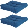 Sunnydaze Set of 2 Tufted Outdoor Seat Cushions - Blue