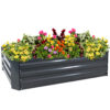 Sunnydaze Galvanized Steel Raised Bed - 48-Inch Rectangle - Dark Gray