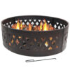 Sunnydaze Round Steel Crossweave Cut Out Campfire Ring - 36-Inch
