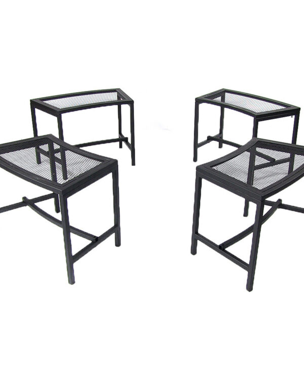 Black Mesh Patio Fire Pit Bench by Sunnydaze, Set of Four