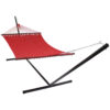 Sunnydaze Soft Spun XL Caribbean Hammock with Spreader Bars & Stand - Red Sunnydaze Soft Spun XL Caribbean Hammock with Spreader Bars & Stand - Red