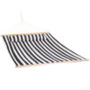 Sunnydaze Quilted Double Fabric Hammock - Black and White Stripe Sunnydaze Quilted Double Fabric Hammock - Black and White Stripe