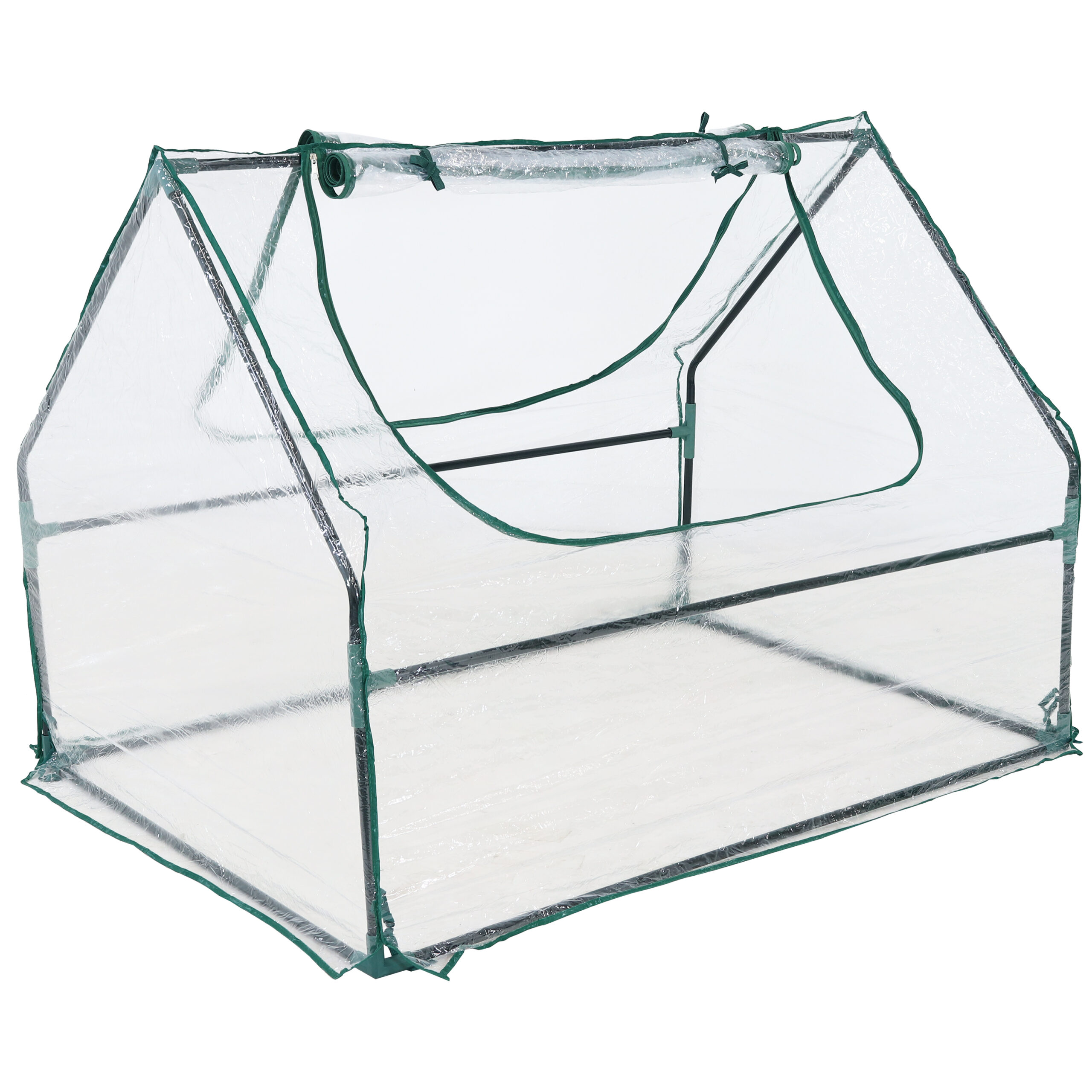 Sunnydaze Mini Greenhouse with 2 Side Doors - Clear - 4 x 3 Feet
