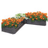 Galvanized Steel L-Shaped Raised Garden Bed - Dark Gray