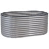 Sunnydaze Oval Stand-Up Steel Raised Garden Bed - 79" W x 32" H - Silver