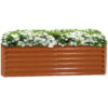 Sunnydaze Galvalume Steel Raised Garden Bed - 71" Rectangle - Brown