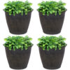 Sunnydaze Anjelica Outdoor Flower Pot Planter - Sable Finish  - 24-Inch - 4-Pack