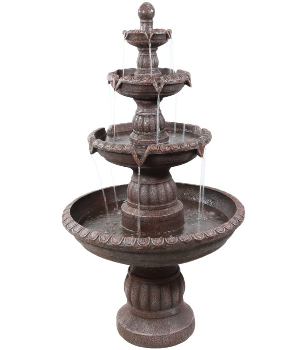 Sunnydaze 4-Tier Mediterranean Outdoor Water Fountain - 49- Inch