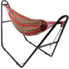 Sunnydaze Brazilian 2-Person Hammock with Universal Multi-Use Steel Stand, for Outdoor Use, Sunset