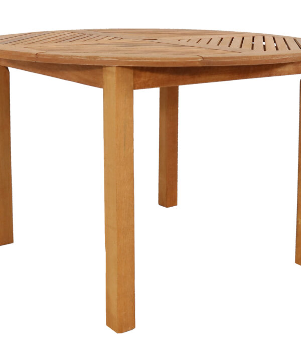 Sunnydaze Meranti Wood Outdoor Patio Dining Table with Teak Oil Finish - 42-Inch