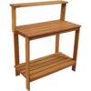 Sunnydaze Meranti Wood Outdoor Potting Bench with Teak Oil Finish - 42-Inch