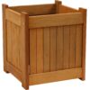 Sunnydaze Meranti Wood Outdoor Planter Box - 16-Inch - Single