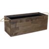 Sunnydaze Rectangle Acacia Wood Tray Planter with Handles