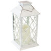 Sunnydaze Concord Outdoor Solar LED Decorative Candle Lantern - White - 11-Inch