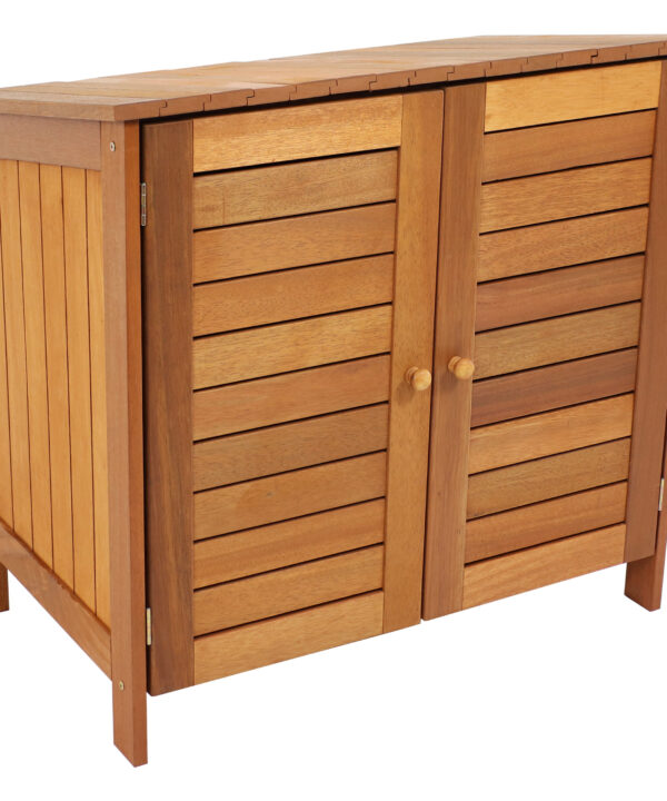 Meranti Wood Outdoor Garden Storage Shed with Angled Top