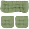 Sunnydaze Tufted Olefin 3-Piece Indoor/Outdoor Settee Cushion Set - Green